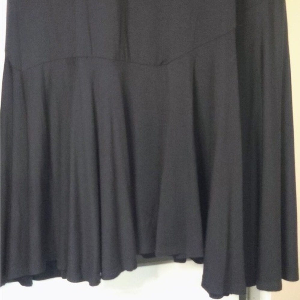 A La Tzarina Black V-Neck Drop Waist Tunic Dress Large Minimalist Lagenlook NWT - Picture 6 of 11